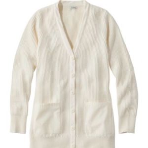 LL Bean Bean's Coastal Cotton Sweater M Paperwhite